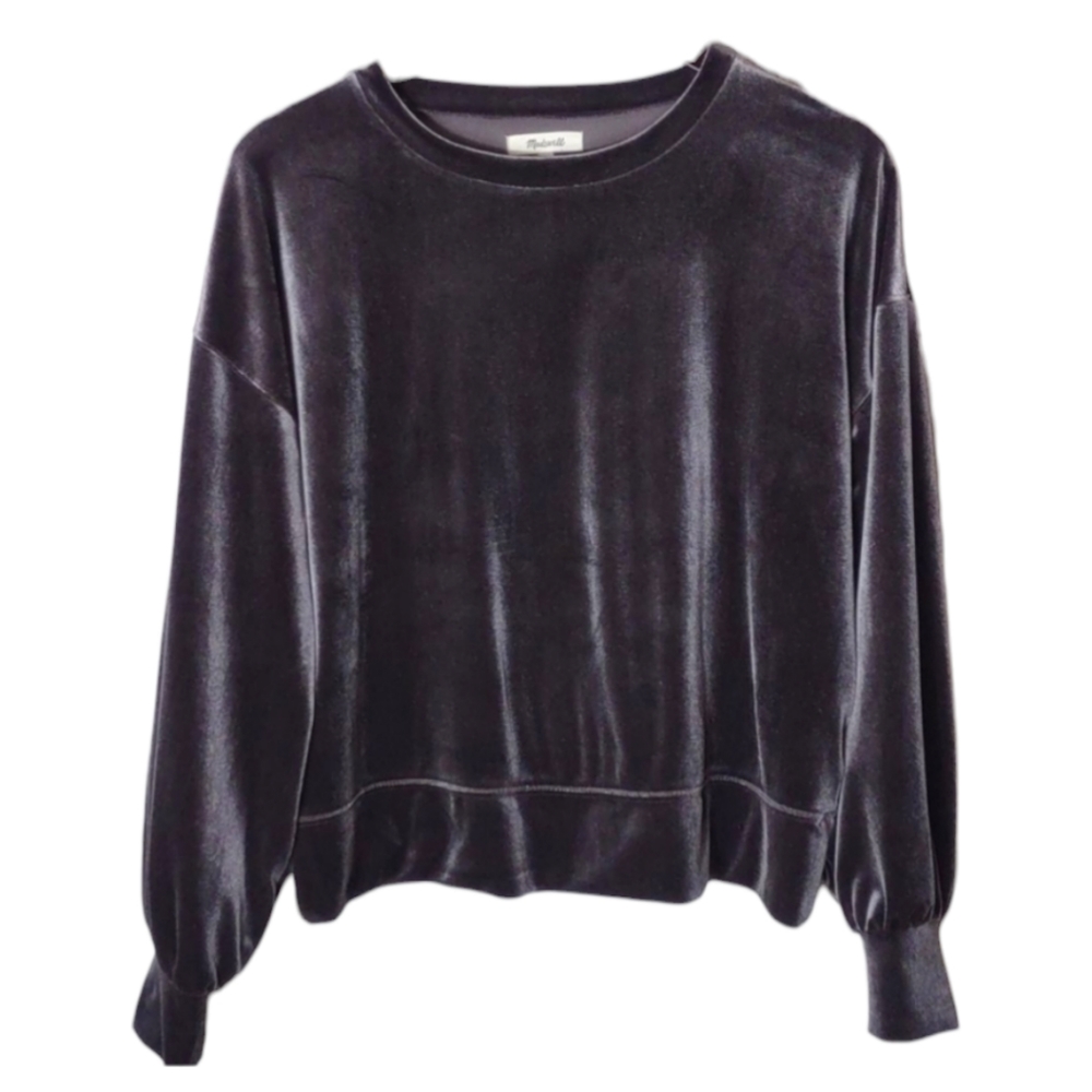 Madewell Velvet Balloon Sleeve Sweatshirt Women's Size Small